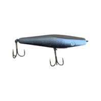 Vintage XL Fishing Lure Oversized Black and Silver Sparkles