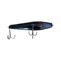 Vintage XL Fishing Lure Oversized Black and Silver Sparkles