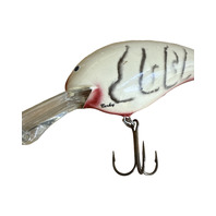 Vintage Berky Signed Fishing Lure Red and Beige Striped