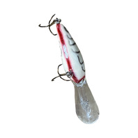 Vintage Berky Signed Fishing Lure Red and Beige Striped