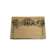 Stampendous Flowers and Ribbons M04 Wooden Rubber Stamp