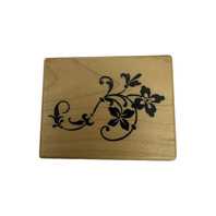 PSX Ditsy Flowers and Vines D2763 Wooden Rubber Stamp