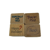 Happy Holidays Thank You Especially For You  Wooden Rubber Stamp