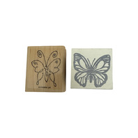 Stampin UP Butterfly Butterflies Whimsical  Wooden Rubber Stamp
