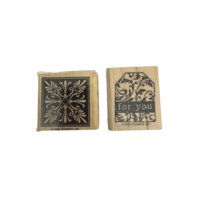 Stamping Up Damask Print with For You Gift Tag Wooden Rubber Stamp