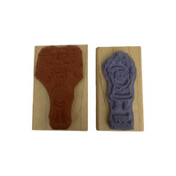 Hero Arts Stamping Up Santa and Reindeer Wooden Rubber Stamp