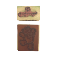 Happy St Patty's Day Teddy Bear Stampington Shamrock Wooden Rubber Stamp