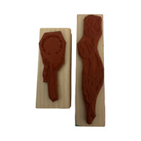 Stampin Up Hero Arts Tulip and Dandilion Flower Puff Wooden Rubber Stamp