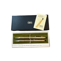 Vintage fountain Pen Cross Pen and Pencil Set in Original Box .05 12KT Gold