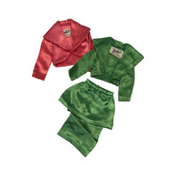 Vintage Barbie Theatre Date Kelly Green and Fuchsia Pink Fashion Pak Lot