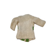 Vintage Barbie White coat with Green Stripes and Zipper