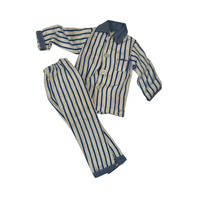 Vintage Barbie Blue Striped Pajamas Ken Doll Sized