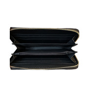 Paris themed Chocolate Zippered clutch purse wallet Credit Card and Coin Holders