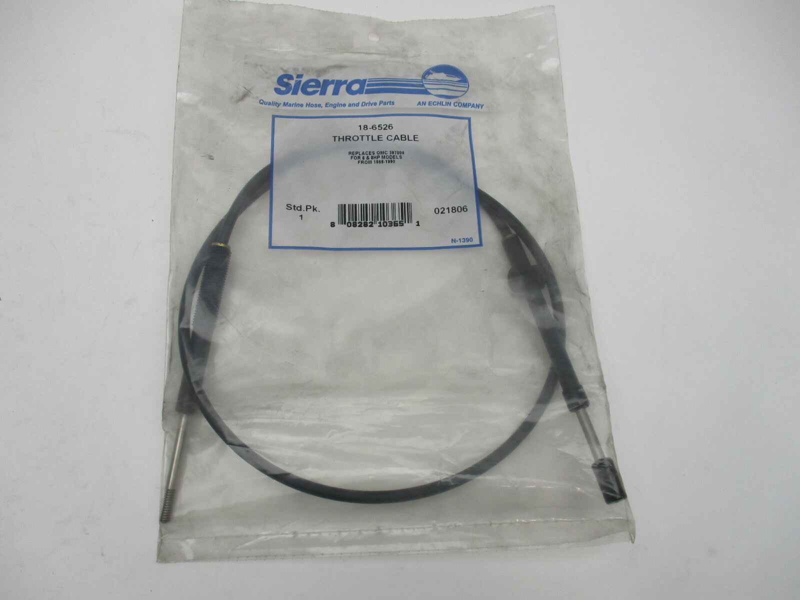 18-6526 Sierra Throttle Cable for Evinrude Johnson 6 & 8 HP Outboards 397004