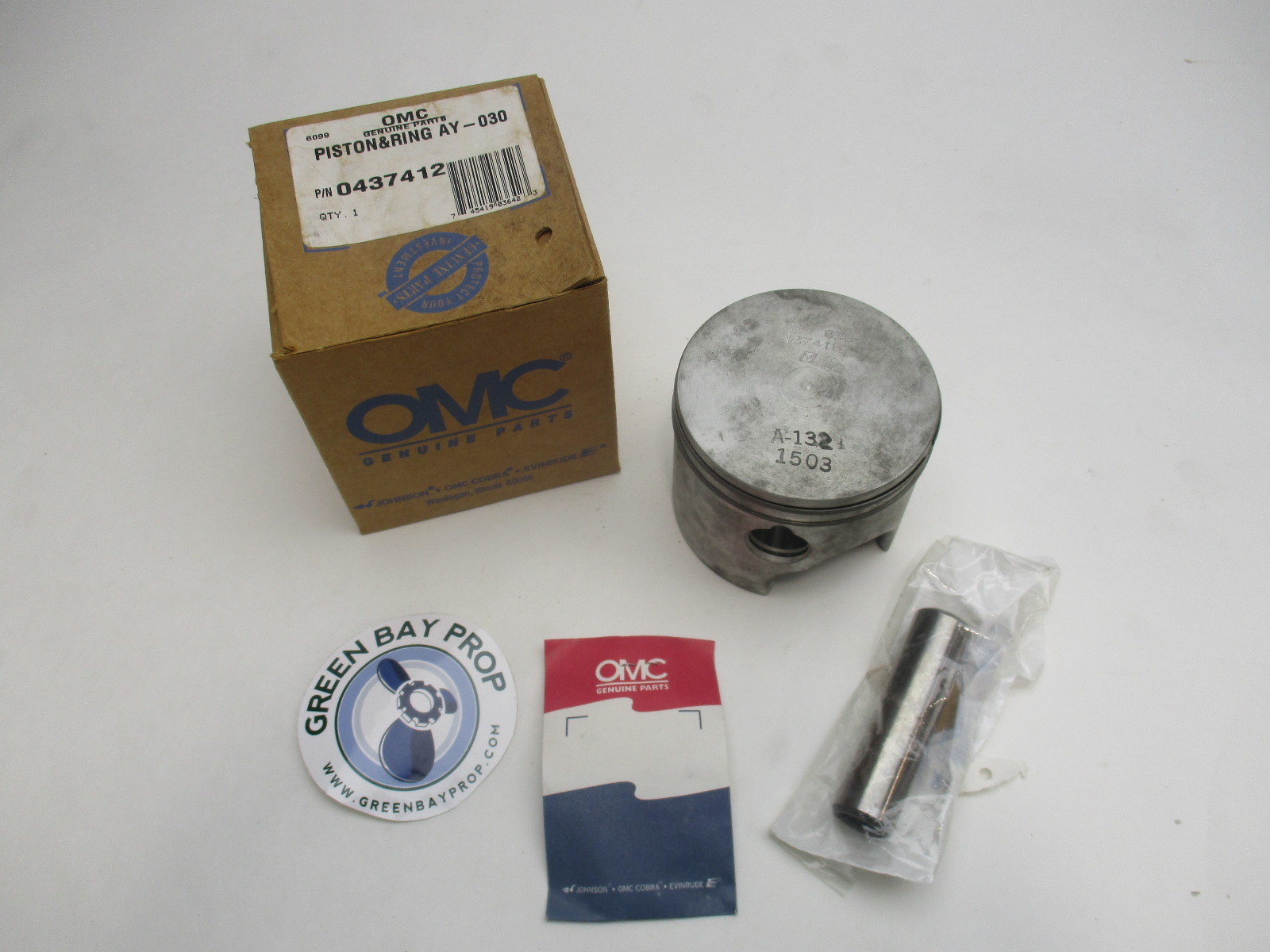0437412 OMC Evinrude Johnson V4 O.S. .030 Piston & Rings 437412 5006702