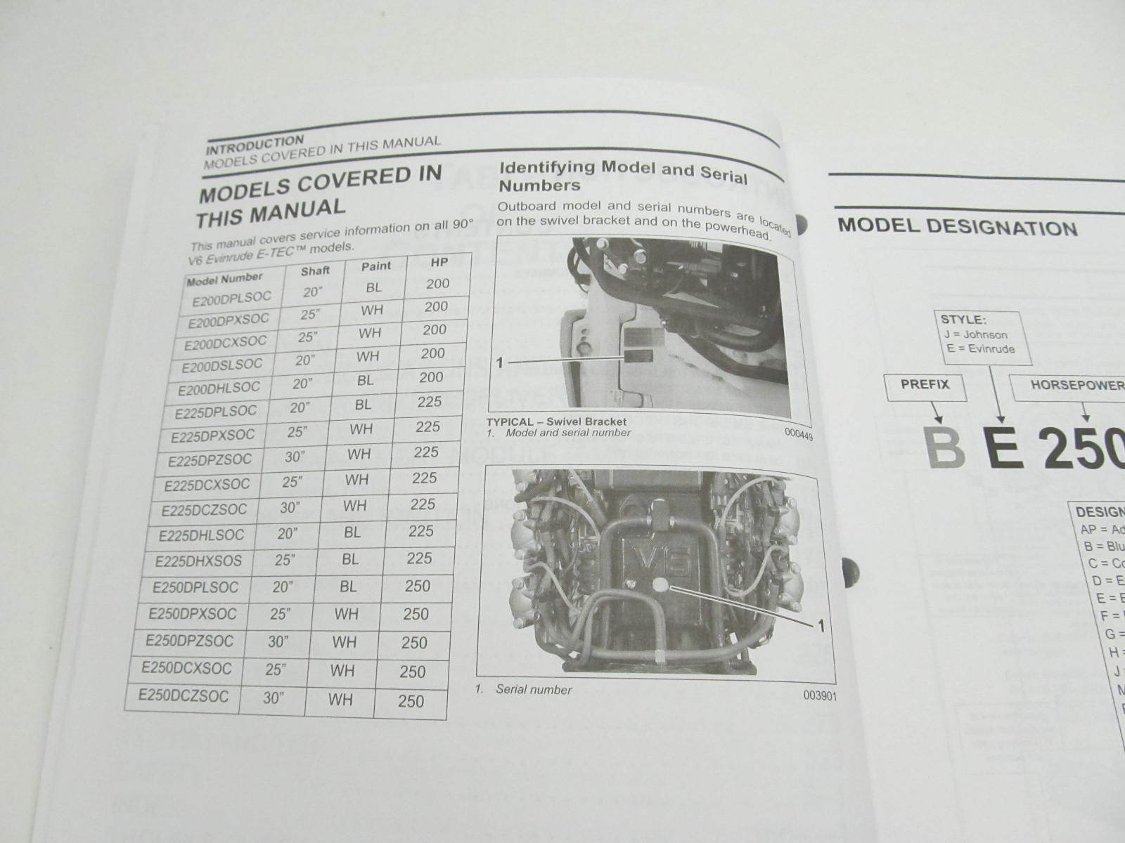 5006059 BRP Evinrude Outboard Service Manual SO E-Tec 200-250 HP 2005