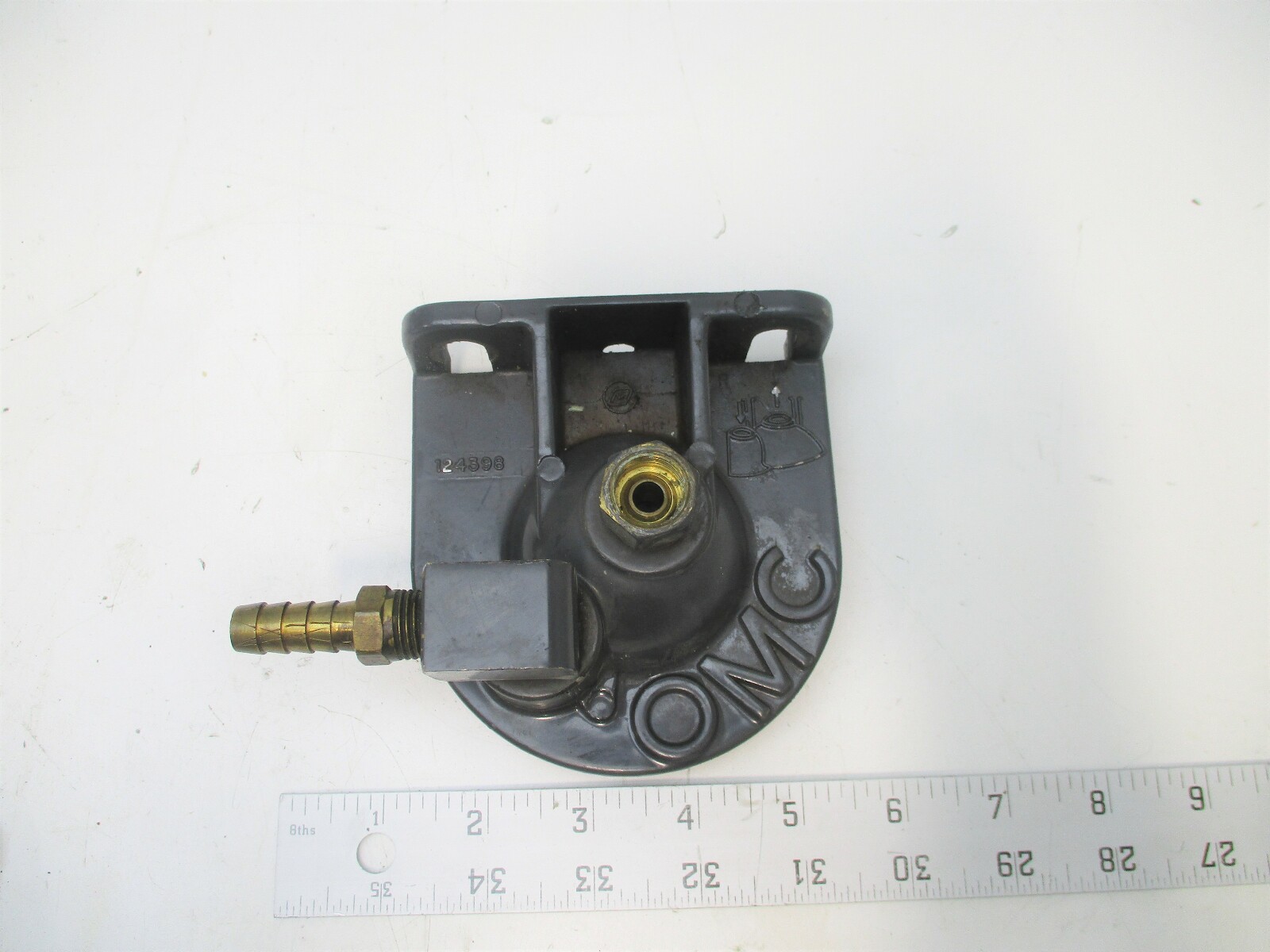 0174176 OMC Cobra & Stringer Fuel Filter Cover Bracket V6 V8 1984-04 124398 Gray