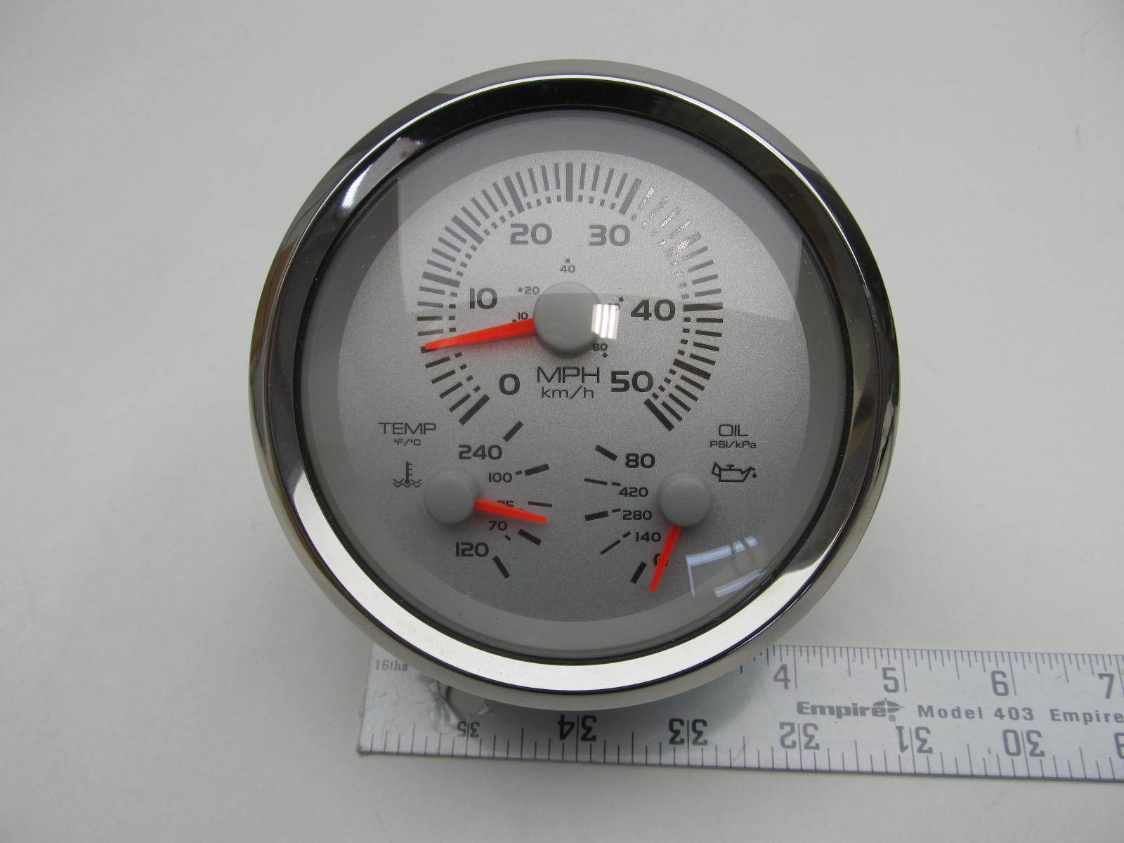 781263PDFB Teleflex Marine Boat 5" Multi Function Gauge w/50 MPH Speedometer Green Bay