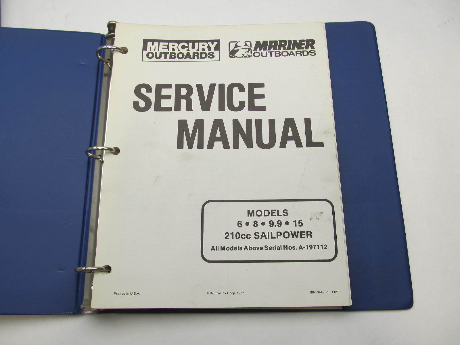 90134491 1187 Mercury Mariner Outboard Service Repair Manual 615 HP