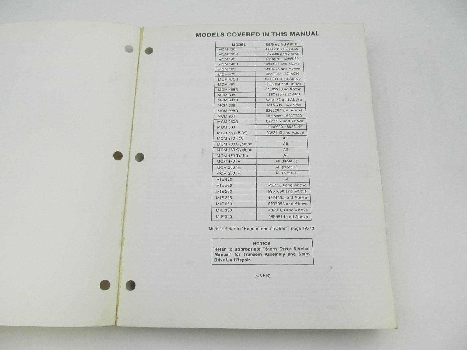 90 95693 1085 Mercruiser Service Repair Manual Number 3 Gm Marine Engines Book 1 Green Bay Propeller Marine Llc
