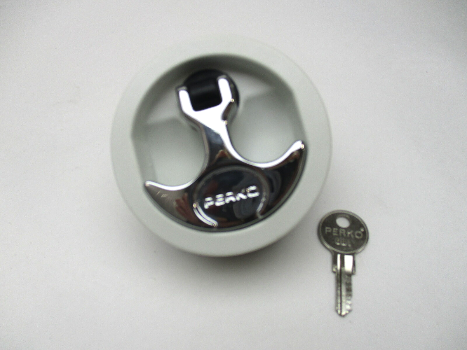 ALC-2-DP TH Marine Anchor White Chrome Handle Lid Lock Latch, Locking