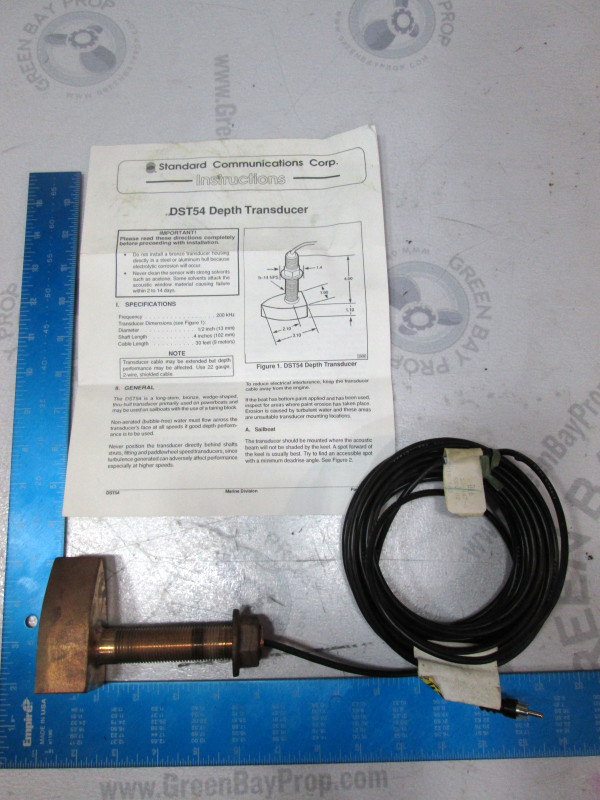 DST54 Standard Comm. Corp. ThruHull Bronze Depth Transducer For DS40