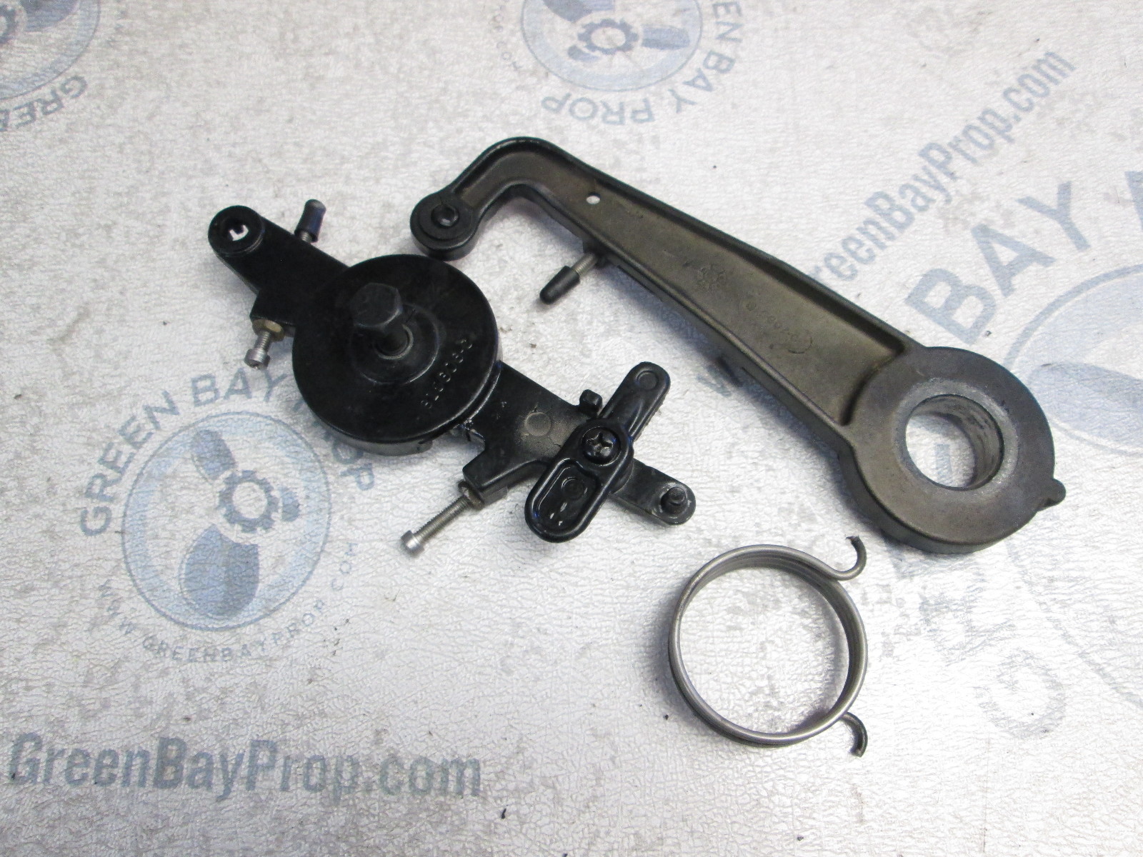 815607A1 Mercury Mariner 40 Hp Outboard Spark Advance Lever & Throttle Arm Green Bay Propeller