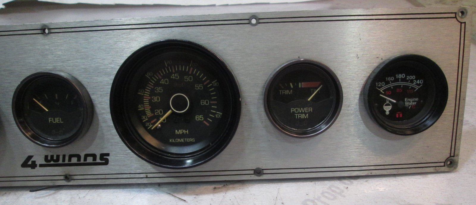 1986 Four Winns Boat Dash Panel Instrument Cluster Gauges Green Bay