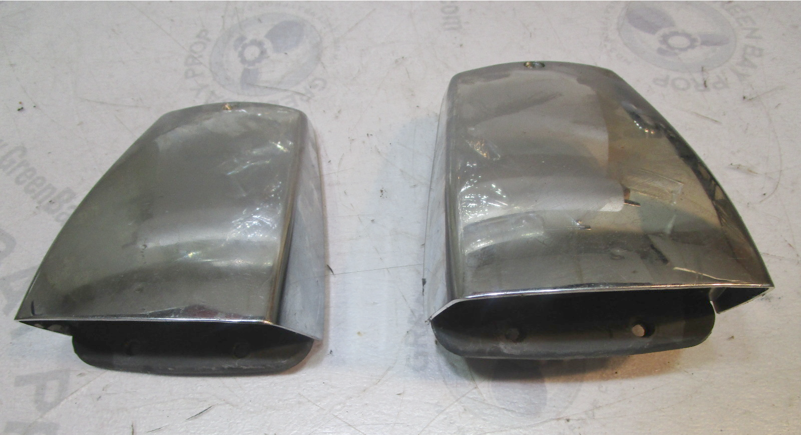 Set of 2 Vintage Chrome Clam Shell Vent Covers From 1979 Galaxy Boat