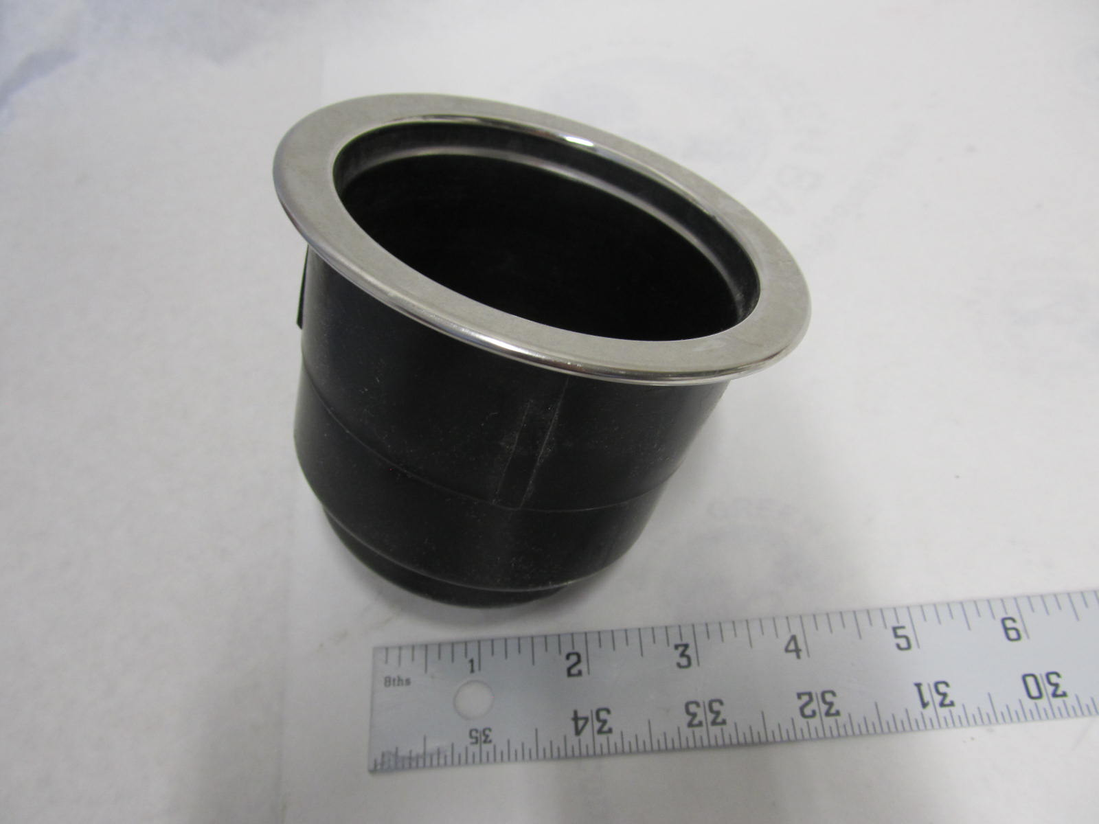 Apex 1234 Marine Boat RV Large Drink Cup Holder Black Plastic w/Chrome Lip Green Bay Propeller