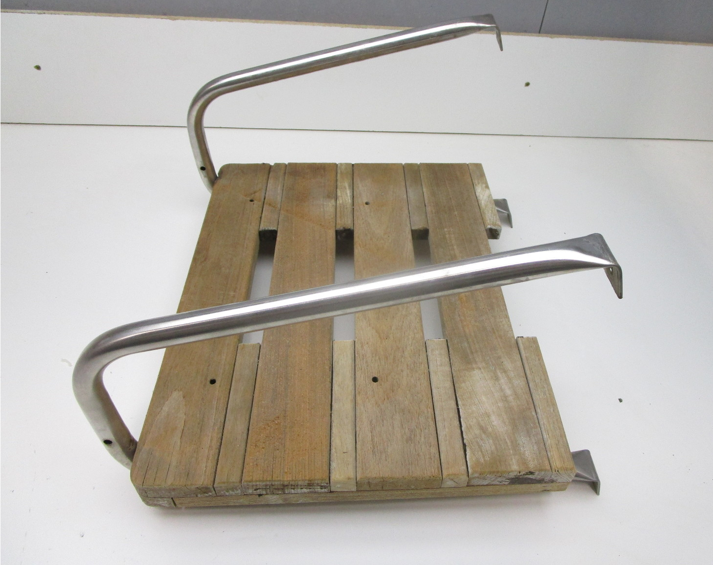 Vintage Marine Boat Teak Wood Swim Platform 19" W x 15" D Green Bay