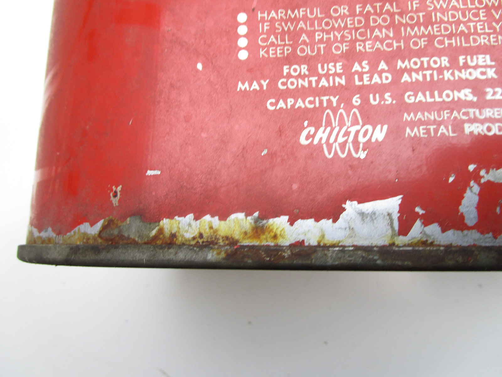 Evinrude Johnson Chilton Marine Outboard Red 6 Gallon Metal Gas Fuel