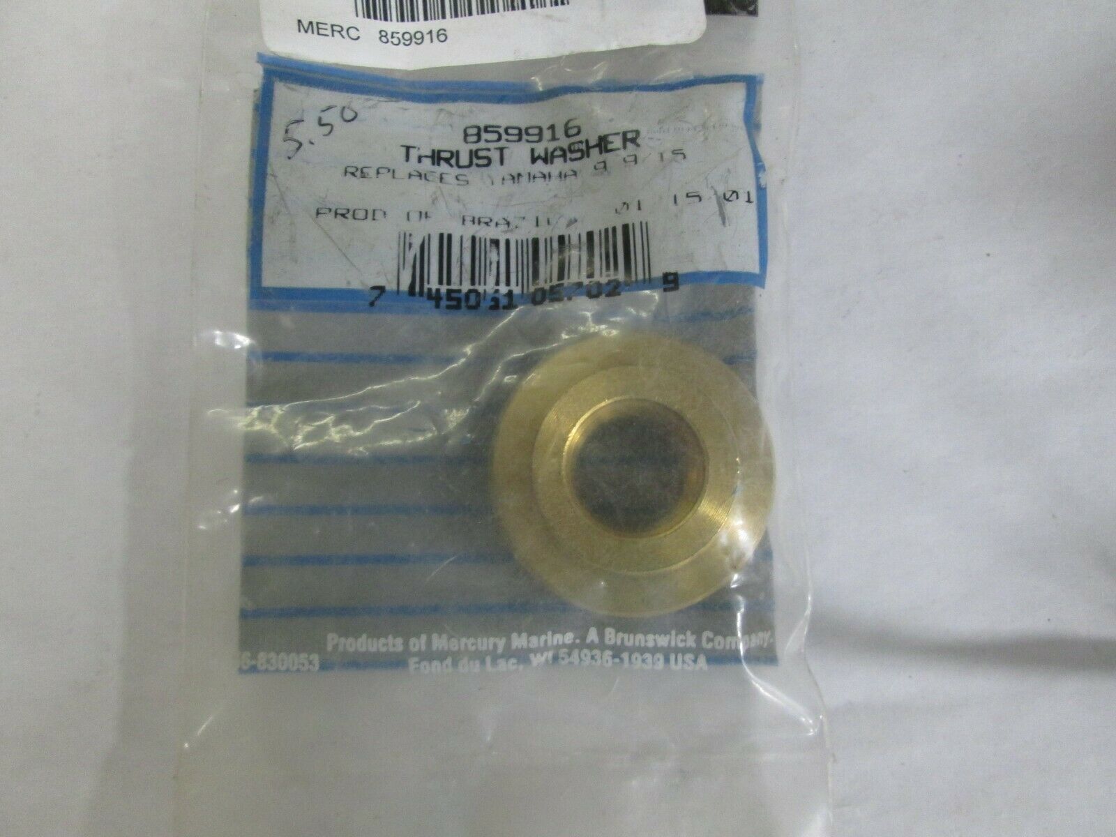 Mariner Yamaha 9.9 15 Thrust Washer THRUST HUB 84084M 859916 Prop
