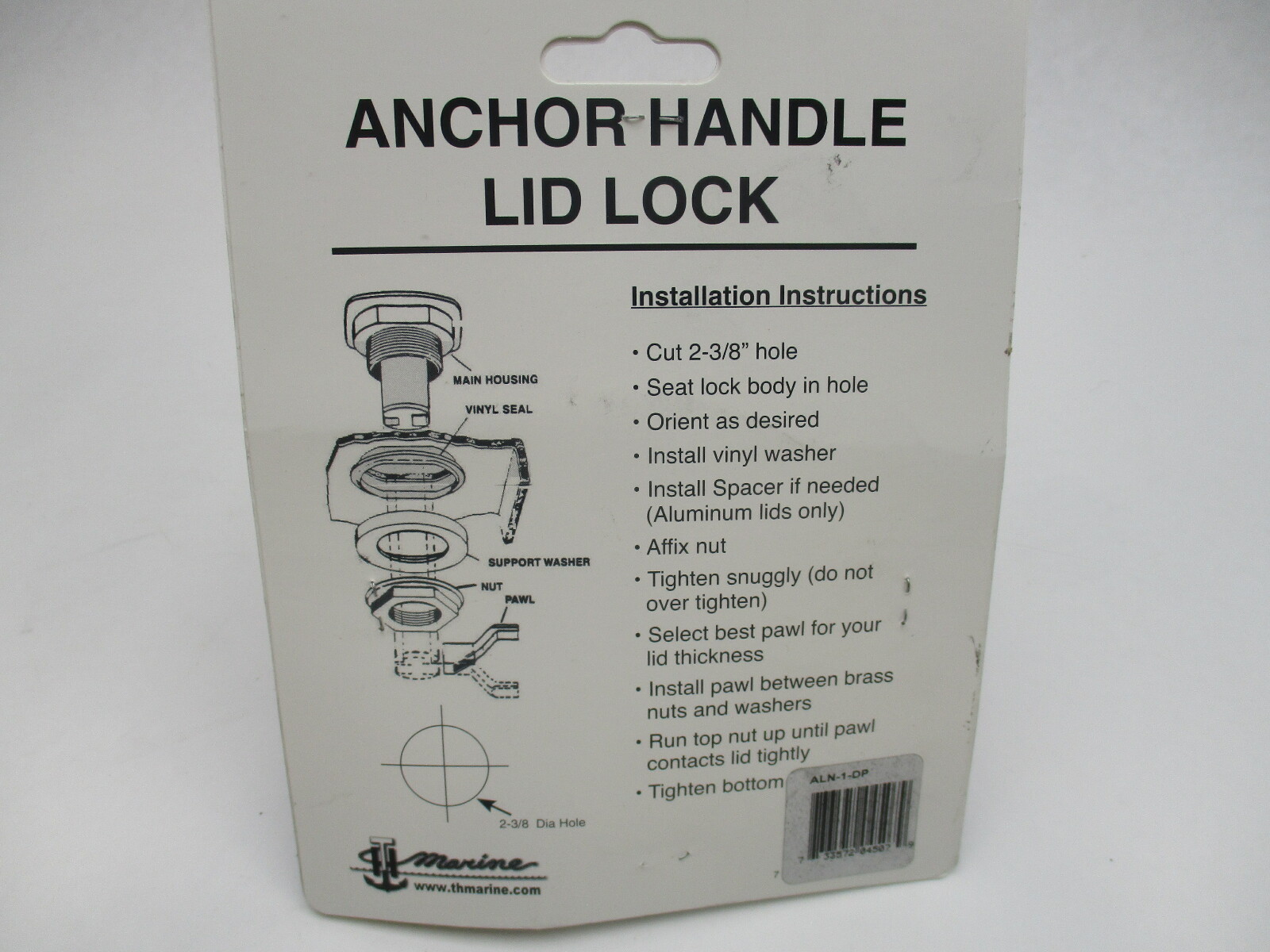 ALN1DP TH Marine Anchor Handle Lid Latch, NonLocking Black Green