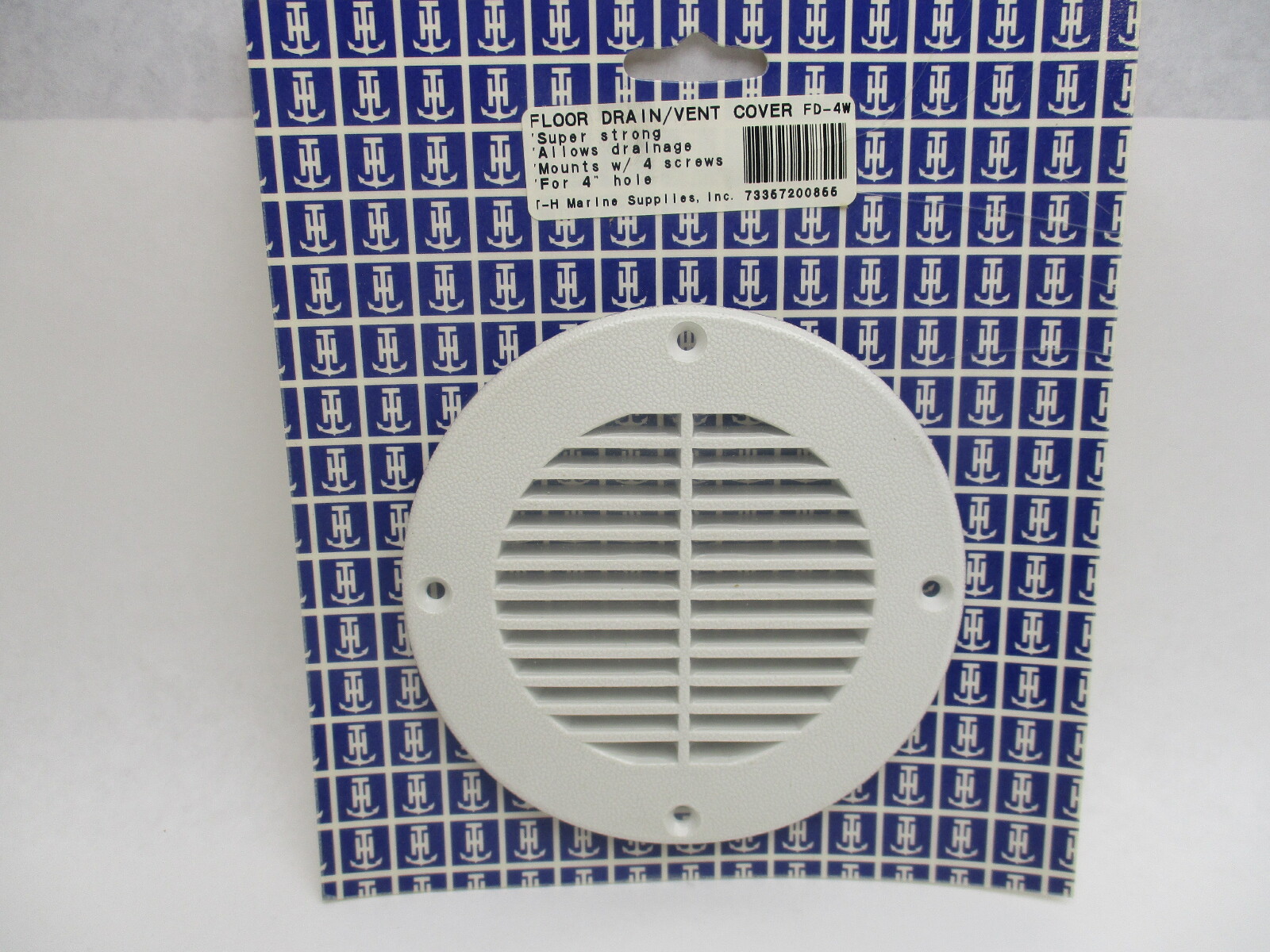 FD4WDP TH Marine 4" Marine Boat Floor Drain, Compartment Vent White