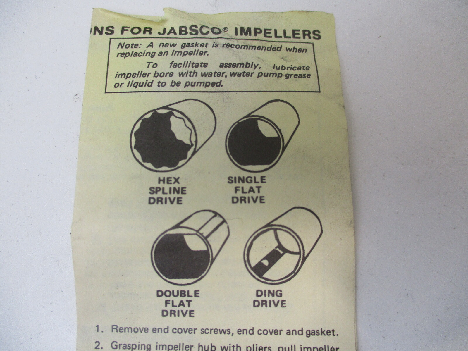 Jabsco Head Jabsco 6303-0003-P, Nitrile, Drive Type 4, 6 Blade, 2