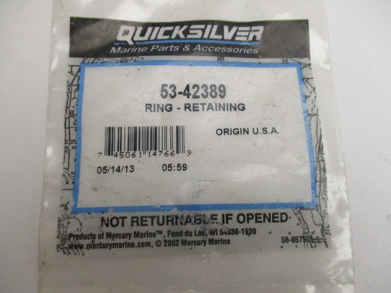 5342389 Fits Mercury Mariner Outboard Lower Unit Retaining ERing