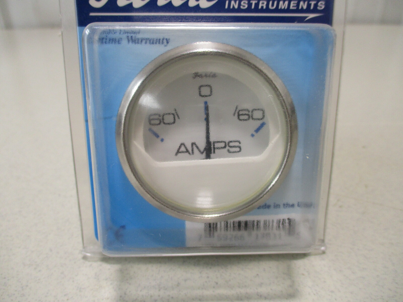 13831 Faria Marine Boat Chesapeake SS White 2" AMMETER Amp Gauge 60 Amp