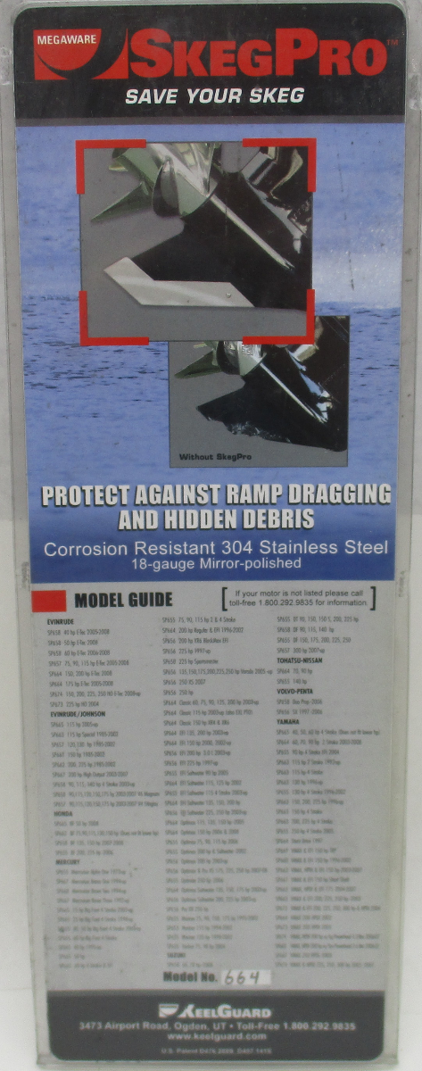 Megaware SkegPro 02655 Stainless Steel Outboard Skeg Protector
