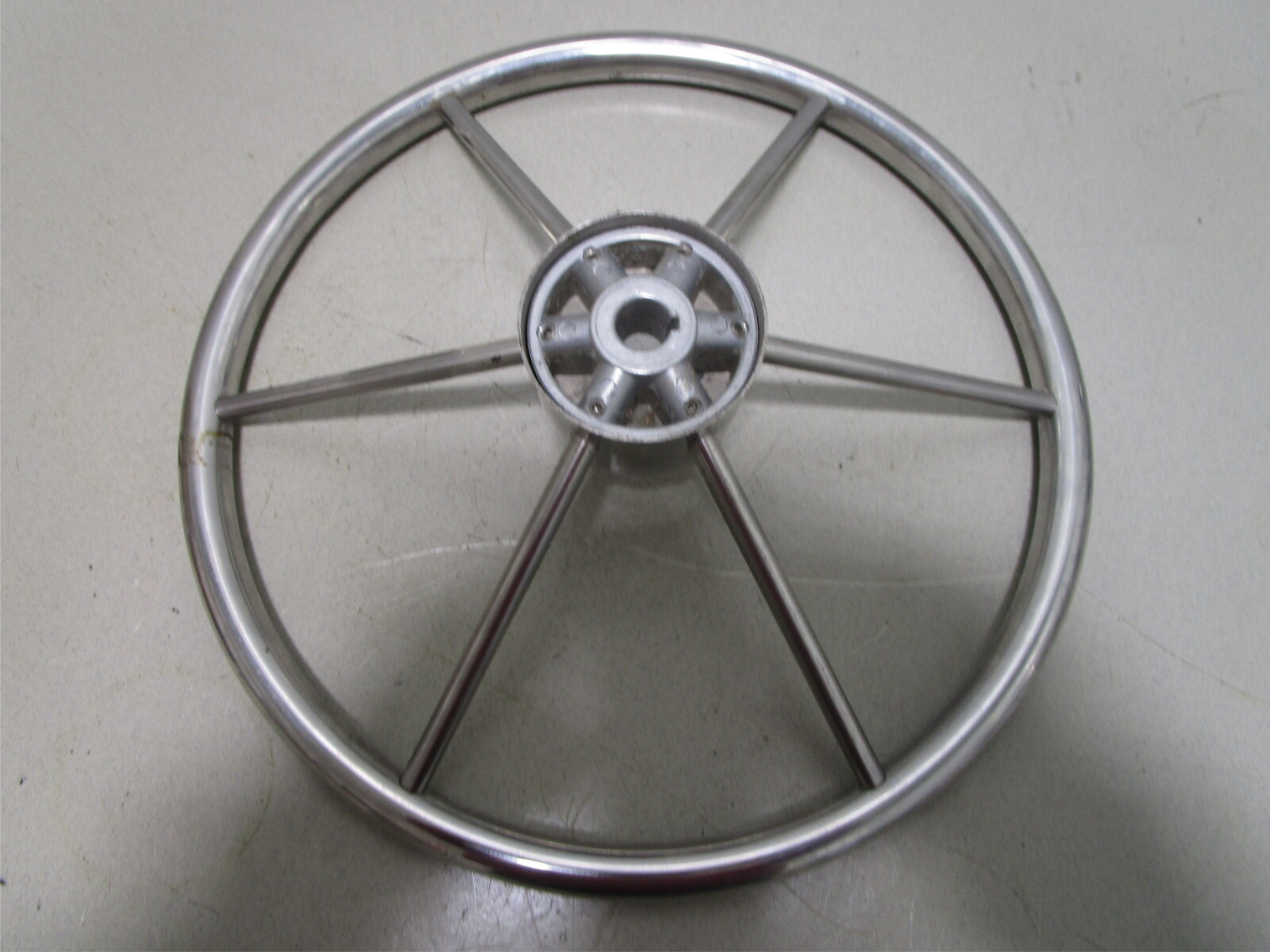 M-ARINE BABY 13.5" Stainless Steel Boat Steering Wheel – 9 Spokes, Polished Finish, 15° Slant