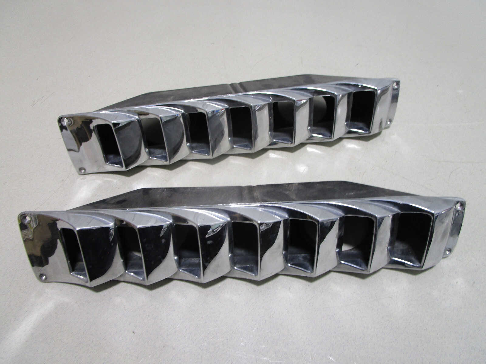 Marine Boat Bilge Blower Vent Cover Set Chrome Plastic 17" x 3"