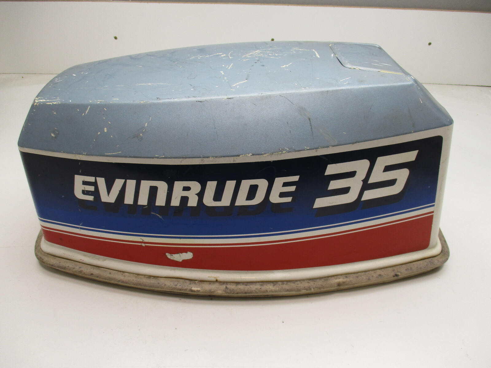0281008 Top Cowl Motor Cover Electric Start Johnson Evinrude 35 HP Blue