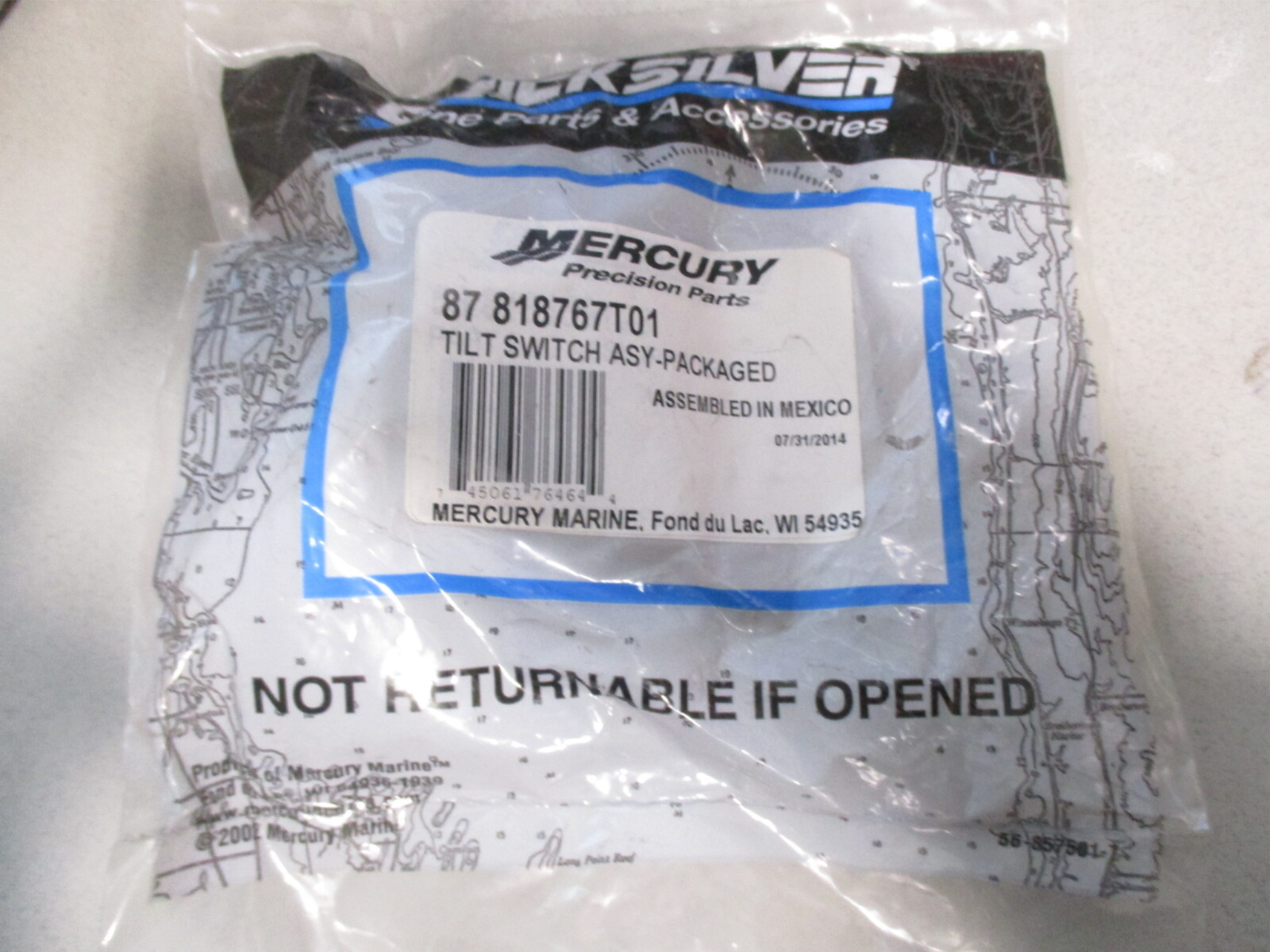 87-818767T01 New Quicksilver Mercury Outboard Transom Mount Tilt Switch Assembly