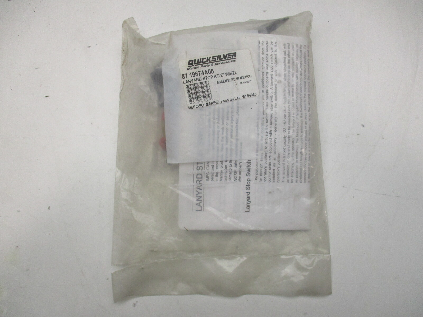 OEM Mercury Safety Switch and Lanyard Stop Kit 2" with Bezel 19674A08