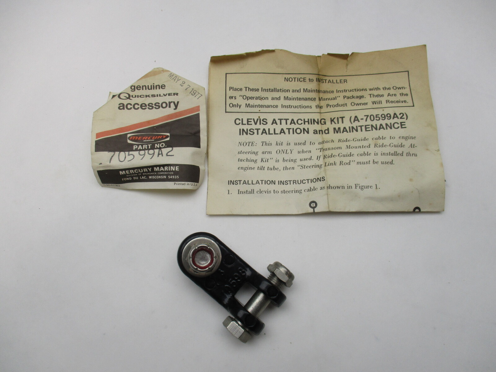 Genuine Mercury Quicksilver 70599A2 Clevis Kit OEM New