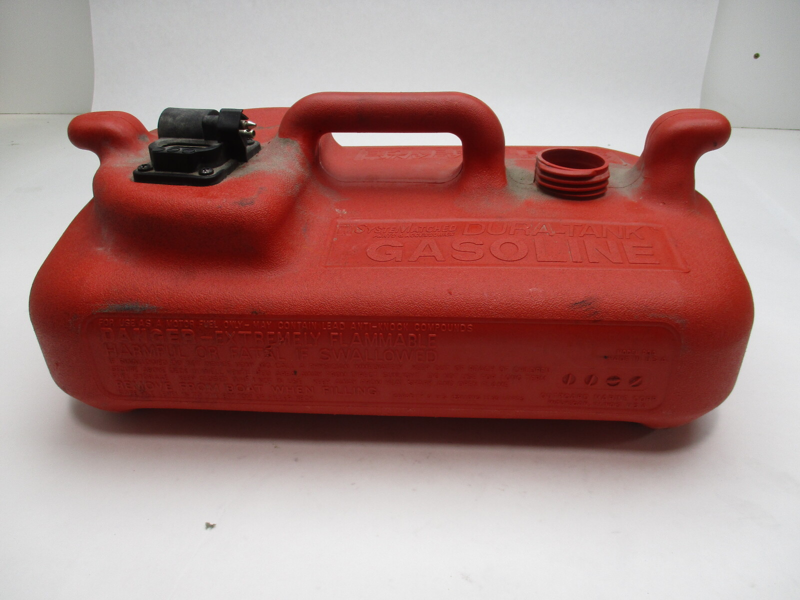 OMC Evinrude Johnson Dura-Tank 3 Gallon Red Plastic Gas Fuel Tank (Missing Cap)