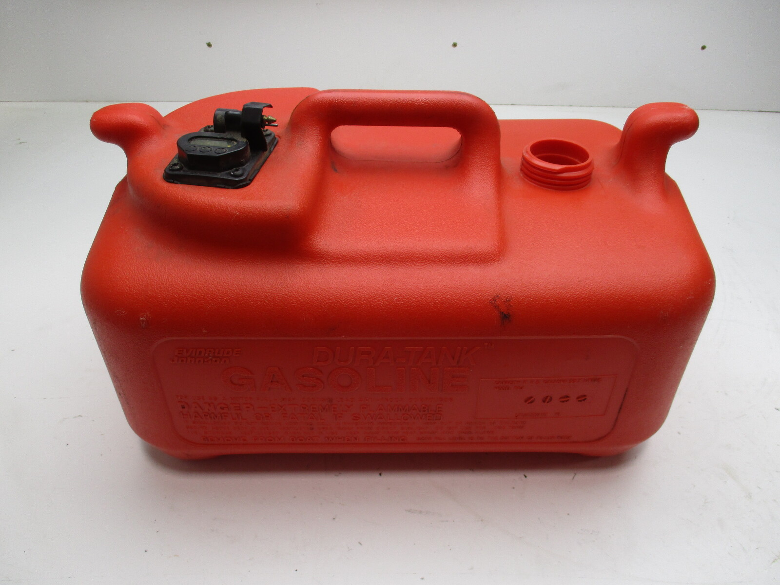 OMC Evinrude Johnson Dura-Tank 6 Gallon Red Plastic Gas Fuel Tank (Missing Cap)