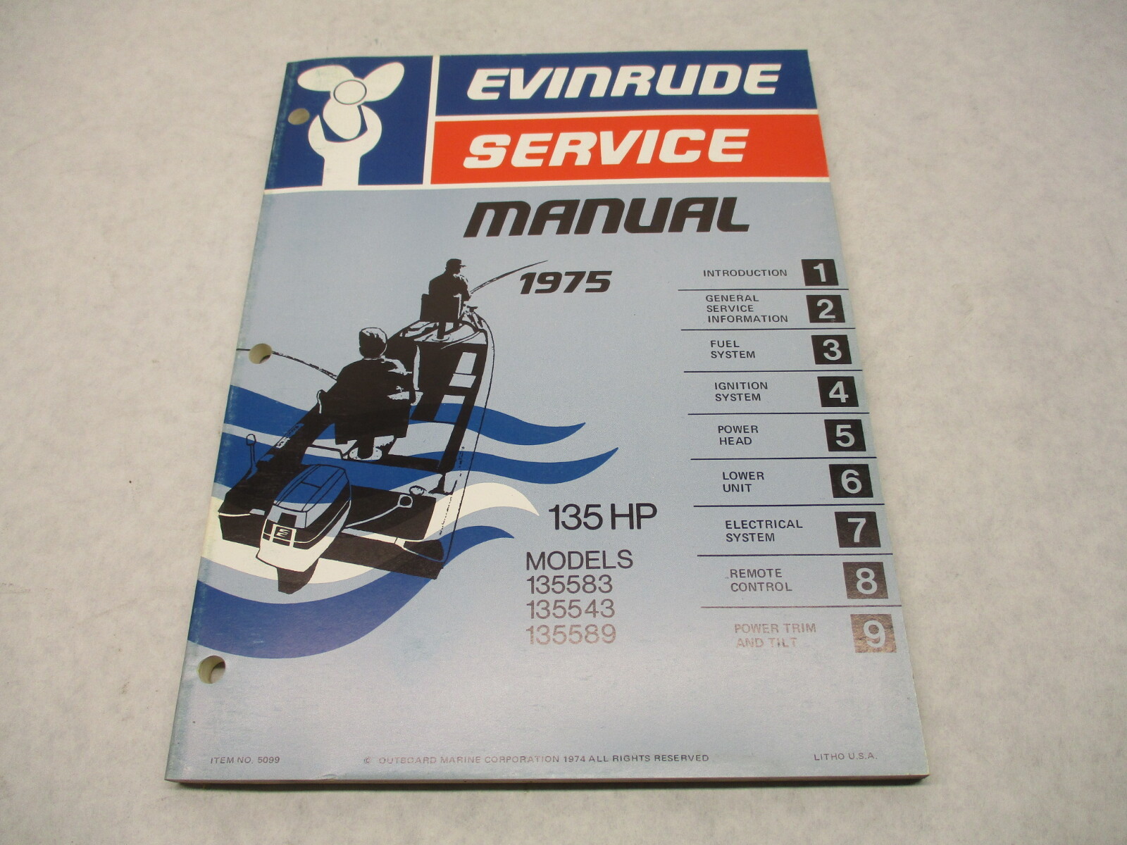 5099 OMC 1975 Evinrude Outboard Service Repair Manual 135 HP 135583 135543 135589 GBP006186