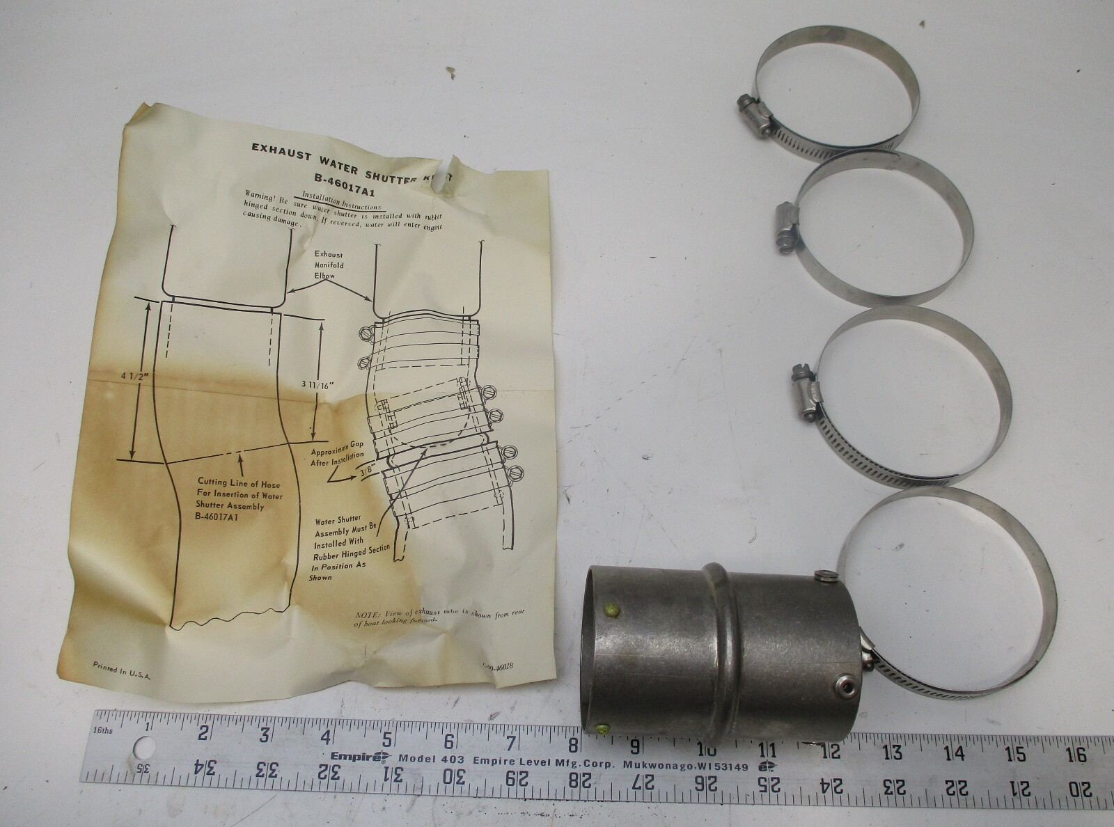 46017A1 Mercruiser Stern Drive Exhaust Water Shutter Flapper Kit GBP006679