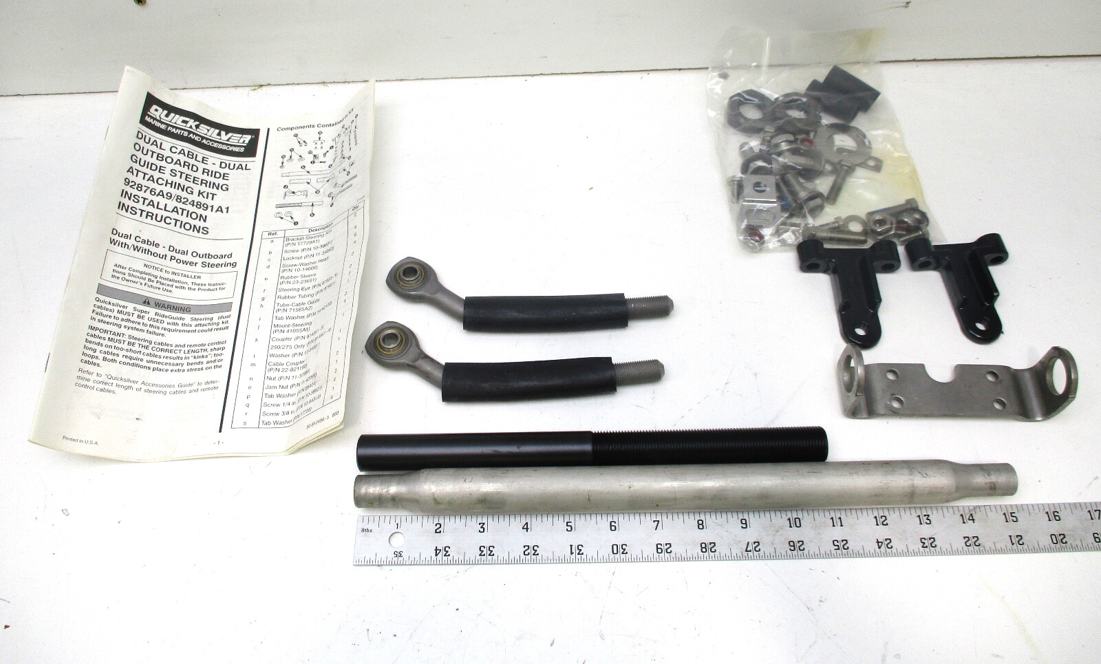 92876A9 MERCURY DUAL CABLE DUAL OUTBOARD RIDE GUIDE STEERING TIE BAR KIT GBP006823